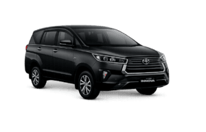 Toyota Innova Reborn hitam untuk layanan sewa mobil Bandung dengan driver profesional dari Rose Tour & Rent Car