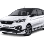 Suzuki All New Ertiga Hybrid putih dari Rose Tour & Rent Car untuk layanan sewa mobil dengan supir di Bandung.